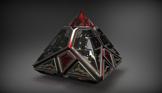 Black red object red triangle - 8 k concept art free wallpaper