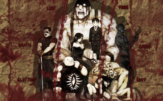 Blood knife violence group people - his hand and a woman free wallpaper