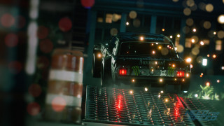 Car driving road lights truck - cinematic focus free wallpaper