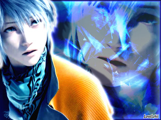 Woman scarf man blue hair - vanita free wallpaper