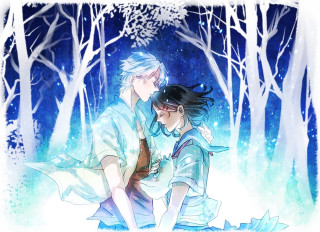 Couple people woods trees background - the wood together free wallpaper