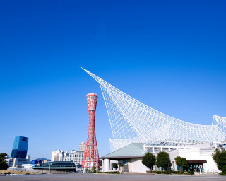 Tall red tower building blue - front of a building free wallpaper