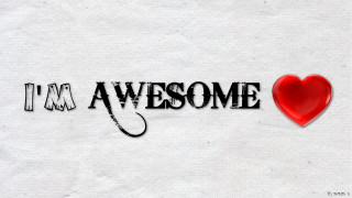 Red heart paper im awesome - im free wallpaper
