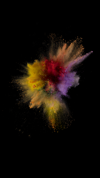 Colorful powder explosion dark sky - free new year wallpaper for mobile