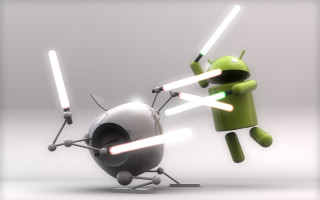 Androids fighting room lights robot - a robot free wallpaper