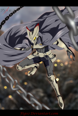 Cartoon character flying chain hands - his other hand free wallpaper