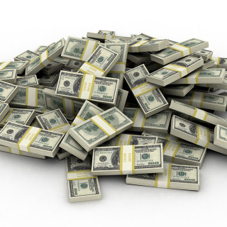 Twenty dollar bills pile white - 16k free wallpaper