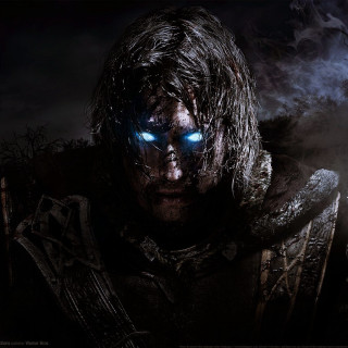 Man blue eyes dark background - epic fantasy free wallpaper for tablet