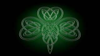 Green shamrock black background white - the bottom of it free wallpaper