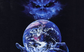 Man holding blue earth demon - apocalypse free wallpaper