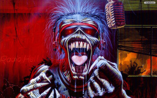 Creepy man red light face - metal free wallpaper for desktop