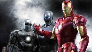 Iron man couple dark background - smoke free wallpaper for desktop