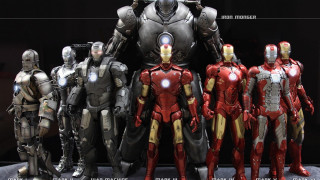 Iron man action figures display - marvel free wallpaper