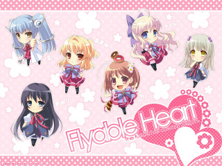 Anime girls hearts pink background - a group of anime girls free wallpaper