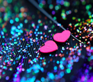 Two hearts colorful background glitters - glitter free wallpaper