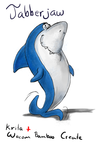 Cartoon shark tooth kalba bumbo - character design free wallpaper for mobile