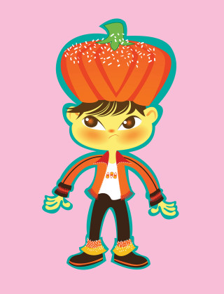 Cartoon character pumpkin head hand - a pumpkin free wallpaper for mobile