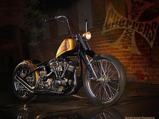 Motorcycle parked brick wall brick - a brick wall behind free wallpaper