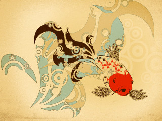 Fish pattern wave background fish 2 - body free wallpaper for desktop