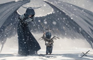 Man child snow dragon head - bayard wu free wallpaper