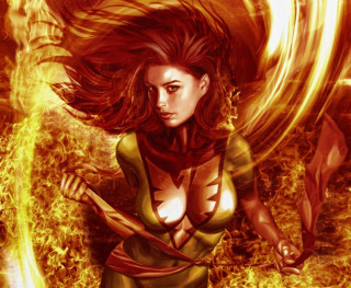 Woman yellow outfit sword fire - a yellow outfit free wallpaper