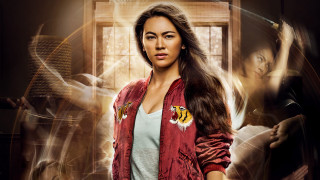 Woman standing window red jacket - dai jin free wallpaper