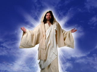 Man white robe arms outstretched - a white robe free wallpaper
