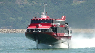 Large boat water shoreline mountain - lyco art free wallpaper