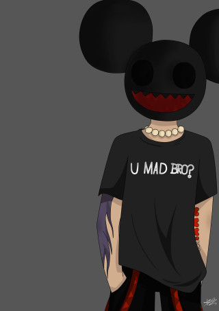Cartoon character black shirt red - verdadism free wallpaper for mobile