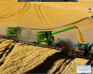 Green tractors wheat field man - a blue truck free wallpaper