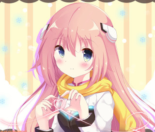 Girl pink hair scarf cell - a yellow scarf free wallpaper