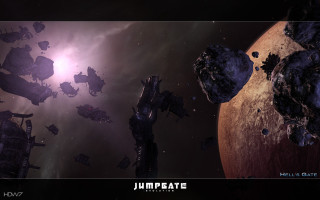 Space station red object foreground - cinematic concept art free wallpaper