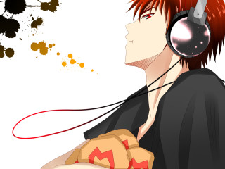Man red hair headphones black - headphone free wallpaper for desktop