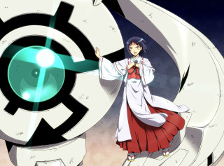 Woman white dress giant object - a green light free wallpaper for desktop