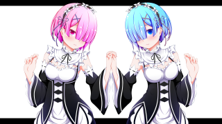 Pink haired twins maid apron - pink hair free wallpaper for desktop