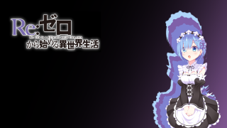 Re zero bluehair blackdress purplebg - poster art free wallpaper for desktop