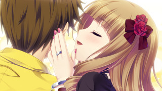 Couple kissing flower hair yellow - a yellow shirt free wallpaper