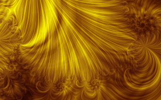 Yellow background wavy lines flowers - generative art free wallpaper for desktop