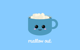 Blue mug marshmallow illustration cute - elaine duillo free wallpaper for desktop