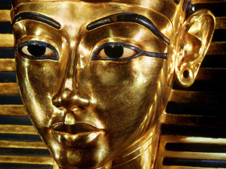 Golden statue black eye gold - egyptian art free wallpaper