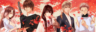 Anime characters tree red leaves - red leaf free wallpaper