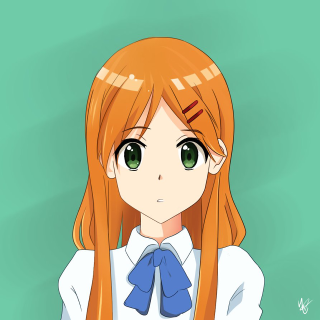Girl redhair greeneyes whitebluebow anime - free anime wallpaper for tablet