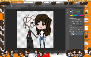 Cartoon character drawing computer screen - a mask free wallpaper