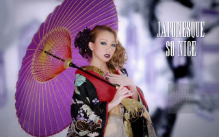Woman kimono purple umbrella japanese - nice free wallpaper for desktop