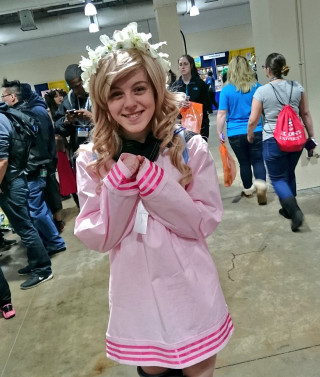 Girl pink dress flower crown 2 - free anime wallpaper for mobile