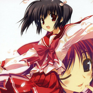 Anime girls long hair red 2 - a manga drawing free wallpaper for tablet