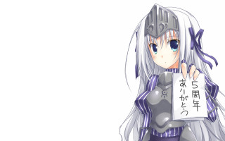 Woman long white hair helmet - android free wallpaper for desktop