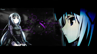 Anime couple characters black background 3 - a couple of anime characters free wallpaper