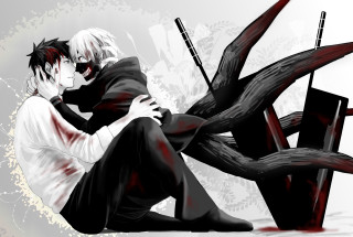 Couple people floor blood knife - a couple of people sitting next free wallpaper for desktop