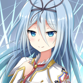 Anime girl blue eyes white - her neck free wallpaper for tablet